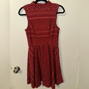 Jolt Red Smocked Ruffled Mini Dress